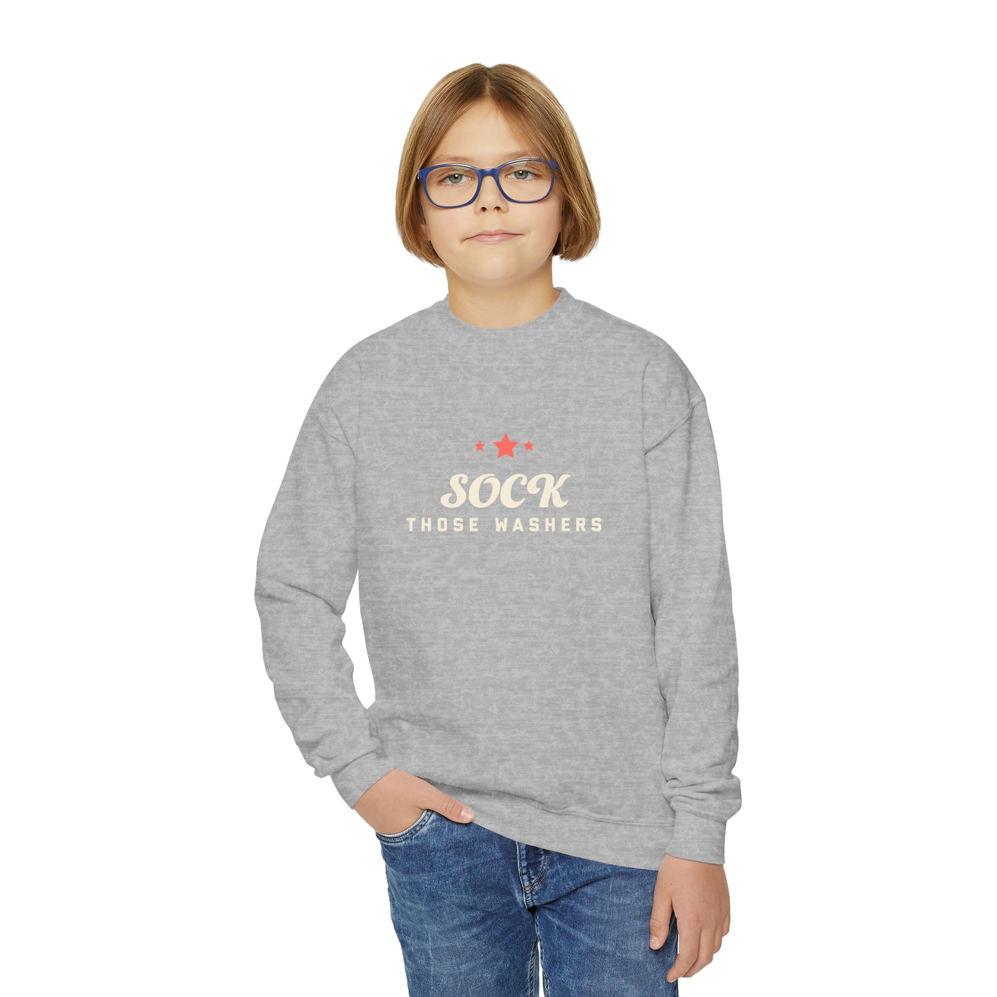 Sock Those Washers! Youth Crewneck Sweatshirt