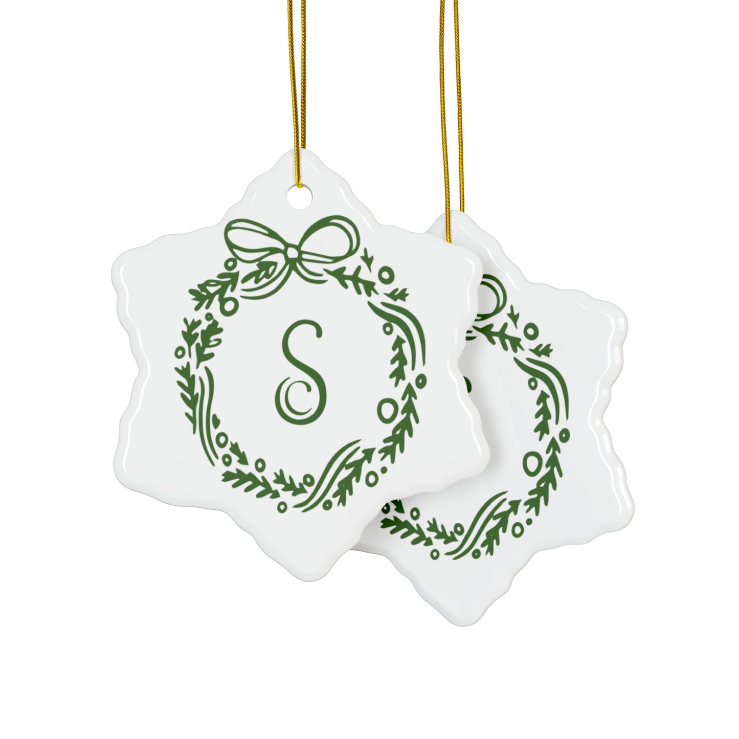 CS Wreath Ceramic Ornaments, 2-Side Print