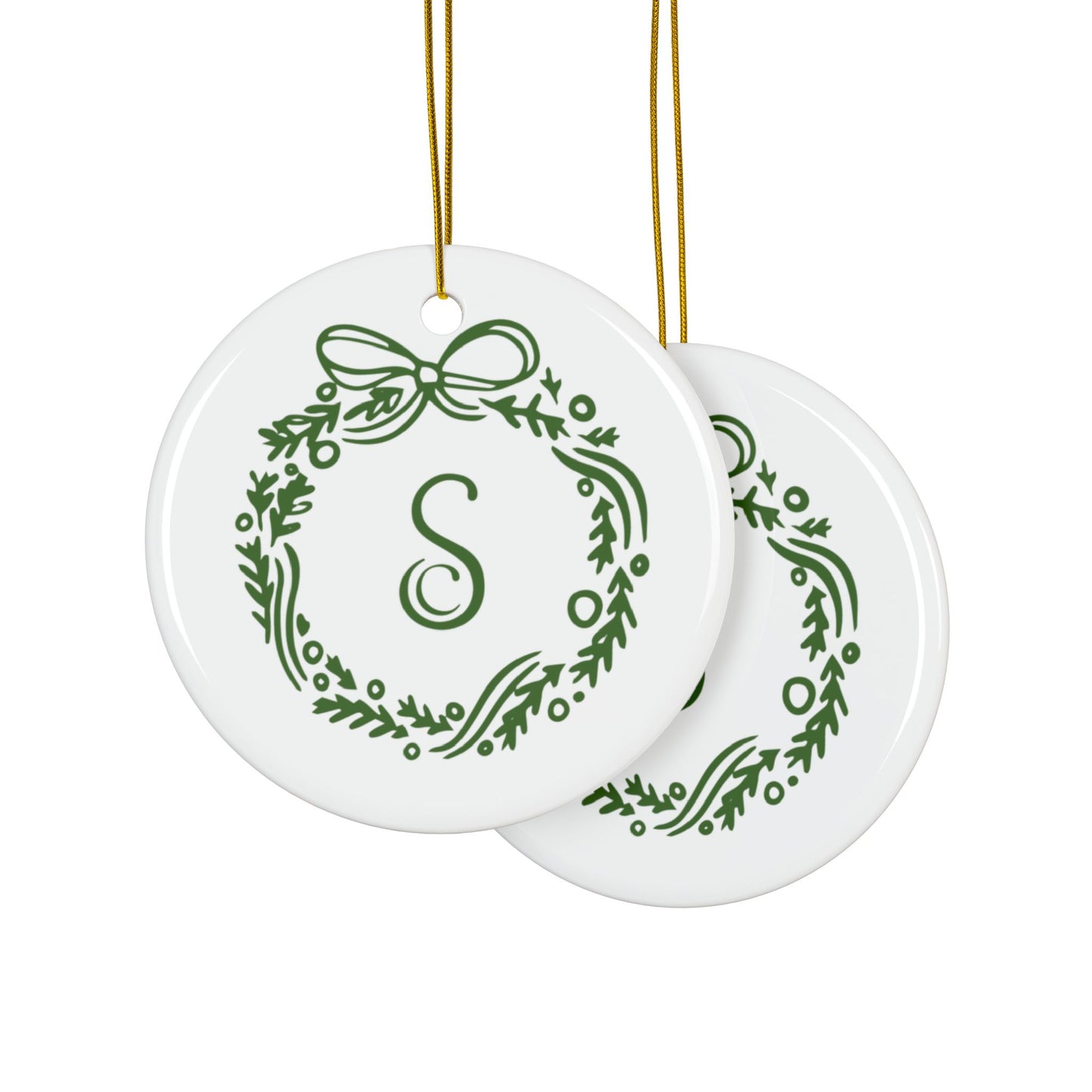 CS Wreath Ceramic Ornaments, 2-Side Print