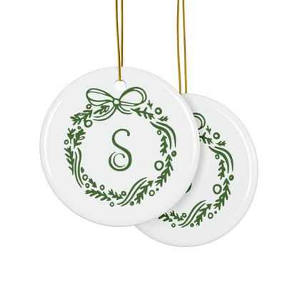 CS Wreath Ceramic Ornaments, 2-Side Print