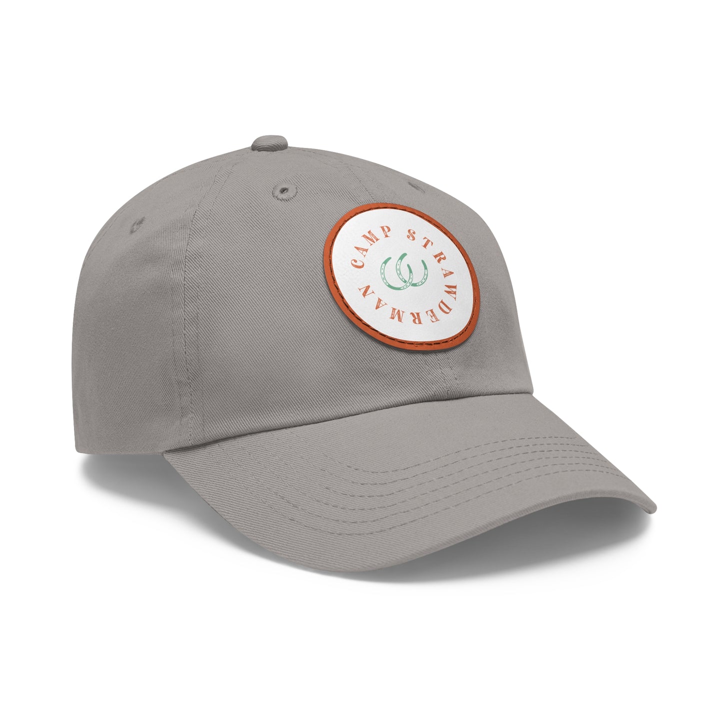Camp Strawderman Riding Dad Hat with Leather Patch (Round)