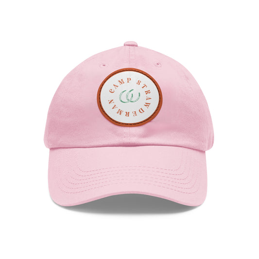 Camp Strawderman Riding Dad Hat with Leather Patch (Round)